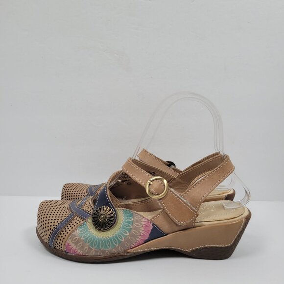 L'Artiste Spring Step Parkway Women's Multicolor Leather Sandals US Se 5.5 EU 36 - Picture 2 of 8